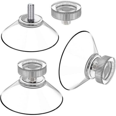 Lot de 25 ventouses diamètre 40 mm M4 - Boutons d'aspiration transparents avec écrou moleté (1/4)