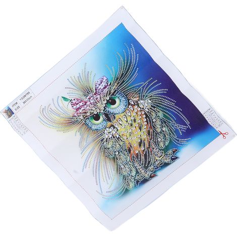 Peinture décorative murale DIY à motif hibou mignon coloré et phosphorescent en strass (1/5)