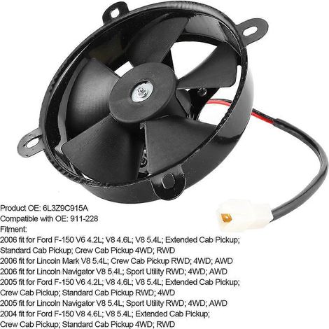 Ventilateur de refroidissement thermoélectrique de radiateur de 15 cm (6 pouces) compatible avec les motos tout-terrain et quads de 150 et 200 cm³.