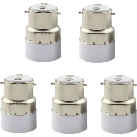 Lntyq Paquet de 5 convertisseurs de douille d'ampoule B22 à E14 Douille de douille B22 Passer au support de lampe adaptateur standard E14 (1/3)