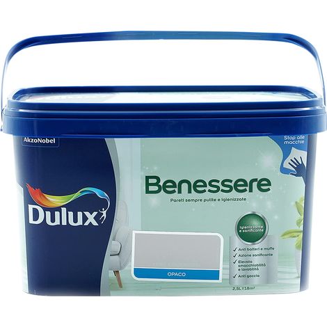 Dulux Benessere Pittura Colorata all'Acqua per Interni Superlavabile Anti Muffa Anti Batteri con Ioni D'Argento, 2.5 Litri, Rosa Crepuscolo, 2.5L (1/3)