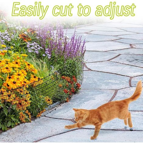 [NEVER USED] Cat repellent mesh mat 400x30cm with 8 U-shaped spikes to keep animals away, spiked repellent mat
