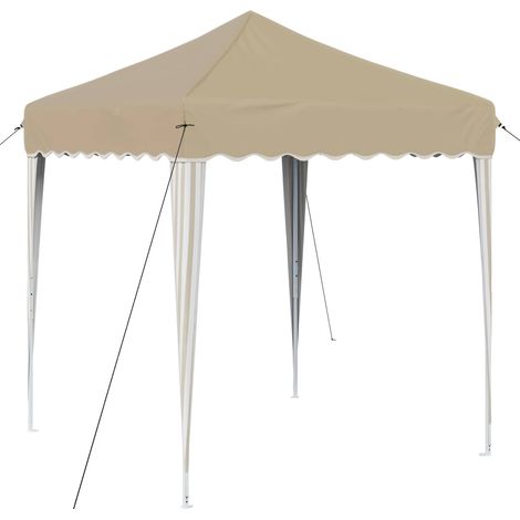 Tente de fête pop-up 195 x 195 x 245 cm Crème Tissu Oxford vidaXL