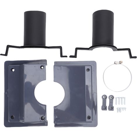 Kit de Couverture pour Tuyaux de Lignes - Système de Scellement de Mur Gris ABS & Caoutchouc - Kit de Couverture pour Passage Mur de Système de Climatisation 6cm / 2.4in (1/4)