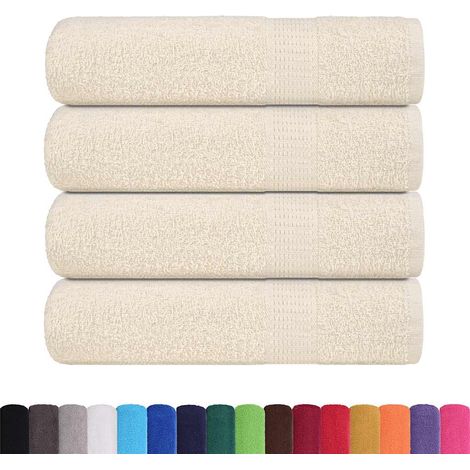 Serviettes de douche 4 pcs,Serviettes de bain crème 70x140 cm 360 g/m² 100% coton CFW423489 (1/5)