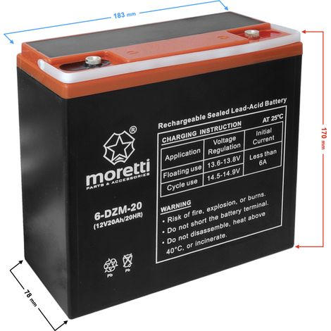 Batería para scooter de silla de ruedas eléctrica 12V 20AH tres barto (1/3)