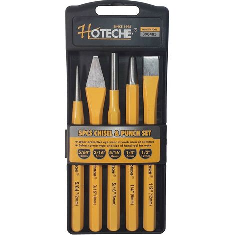 Scalpelli cacciachiodi bulini e cacciaspine per meccanico, set da 5 pezzi 390405
