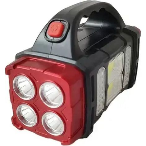 1 Lampe de poche LED rechargeable par panneau solaire et USB, batterie au nickel de 1500 Mah, lumière de travail tactique COB, 4 modes