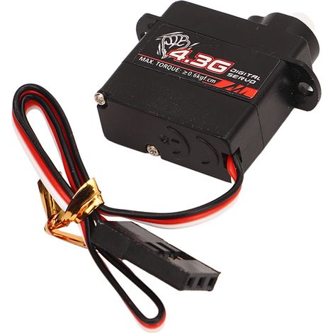 Servo numérique RC haute précision noir CC 4,8-6 V, moteur à engrenages en plastique 4,3 G pour voitures, camions et jouets radiocommandés (1/5)