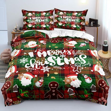 Parure de lit 135x200 Vert Rouge 3D Douce Couverture Ensemble de linge de lit 2 pièces pour adolescents Enfants Cadeaux avec Fermeture Éclair et Housse de (1/5)
