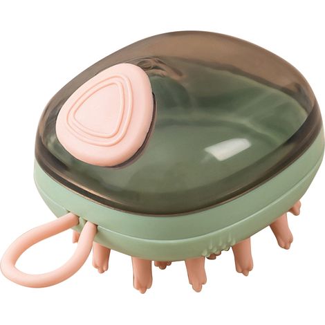 Brosse de Massage en Silicone souple et élastique pour chat, poignée antidérapante, distributeur de shampoing, bain pour chien, toilettage pour animaux de compagnie, bain vert (1/5)