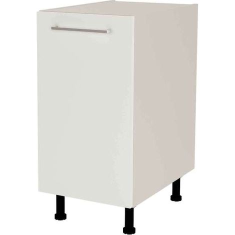 Mueble cocina bajo con 1 puerta en gris cream y blanco mate. 85 cm(alto)40 cm(ancho)60 cm(largo) (1/3)