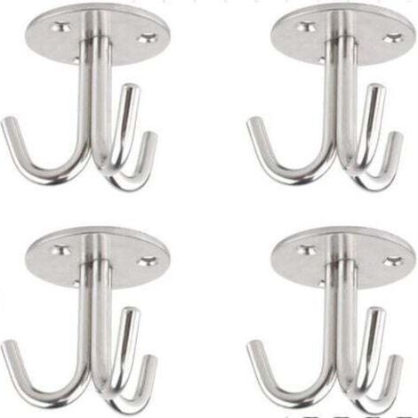 Crochet de fixation au plafond en acier inoxydable – Lot de 4 pièces pour balançoire de yoga, suspension de luminaires et accessoires (1/5)
