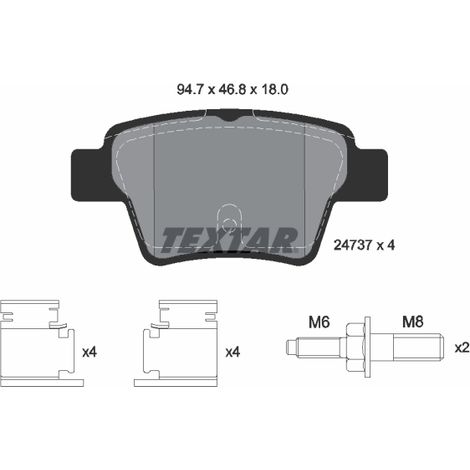 Kit de plaquettes de frein, frein à disque Textar 2473701 BYD 425340 425401