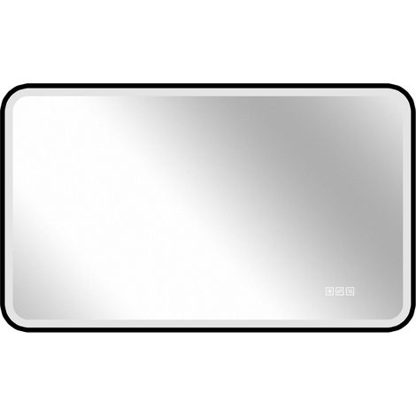 Miroir LED salle de bain 60 x 100 cm anti-buée, dimmable, 3 couleurs, mémoire, montage horizontal ou vertical, cadre noir aluminium CHICFURN (1/5)