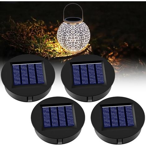 Lampe Solaire de Rechange 8cm, 4 Pièces Solaires de Rechange à LED pour Lanterne Solaire, IP68 Impermeabile Lampes Solaires de Rechange pour Lanterne Solaire Exterieur Jardin (1/5)