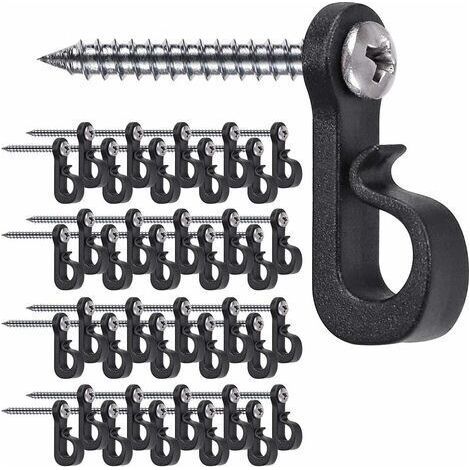 40 Pack Christmas Lights Hanging Hooks with Phillips Screws for Garage, New Year, Outdoor Party, Easy Release Cable and Fairy LED Lights, Wide Screws (1/5)