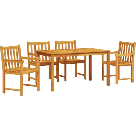 vidaXL Garden Dining Set 5 pcs Brown Solid acacia wood