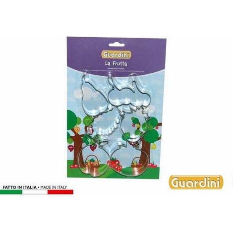 GUARDINI STAMPO TAGLIA BISCOTTI 6 DECORI FORME FRUTTA PRA 480224 (1/2)