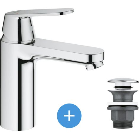 Grohe Eurosmart Cosmopolitan M-Size Waschbeckenmischer-Set + Grohe Klick-Klack Ablaufgarnitur für Waschbecken mit Überlauf (23327000-C (1/5)