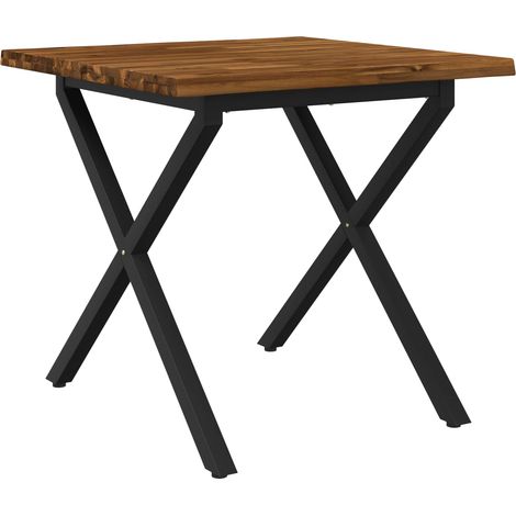 vidaXL Live Edge Dining Table 60 x 55 x 75 cm Solid Acacia Wood (1/5)