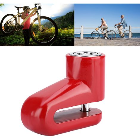 Serrure antivol disque renforcée pour vélo, moto et scooter en rouge solide (1/5)