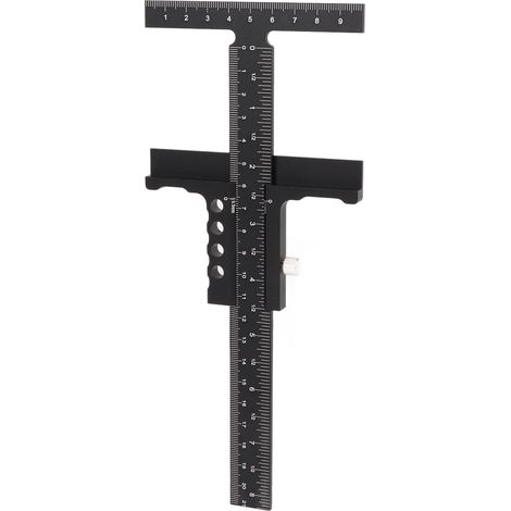 Règle à tracer en alliage d'aluminium en forme de T, outil de mesure pour le travail du bois et la menuiserie. (1/5)