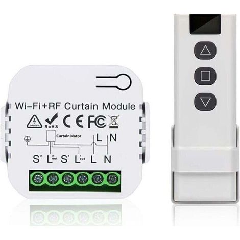Kit di controllo per tapparelle, controllo motore per tapparelle, telecomando RF + modulo ricevitore, portata fino a 100 m, interruttore per tapparelle, tende e tende da sole (1/4)