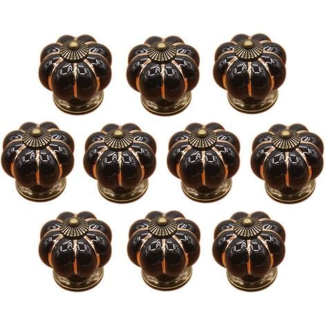 10 x Boutons de tiroir en céramique bouton de meuble forme citrouille pour tiroirs et placards de cuisine,Poignée de forme de potiron en céramique bouton commode armoire de cuisine placard tiroir poig (1/5)