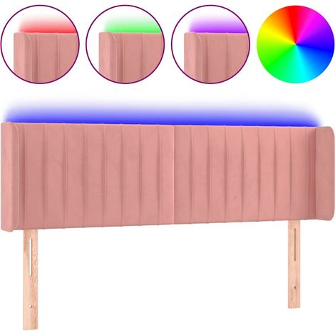 Maison Exclusive - Cabecero con LED de terciopelo rosa 147x16x78/ (1/5)