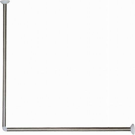 Tringle à Rideau De Douche 2 Côtés Angle Aluminium 80x80cm 69372 (1/2)