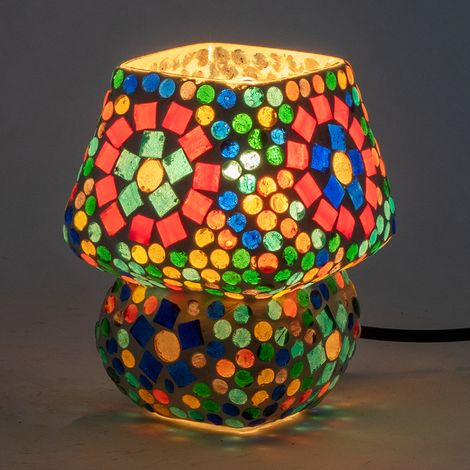 Tischmosaiklampe im Ethno-Stil für die Inneneinrichtung (1/2)