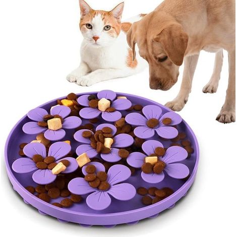 Tappetino per l'alimentazione degli animali domestici con ventose - Alimentazione lenta e facile da pulire (1/5)