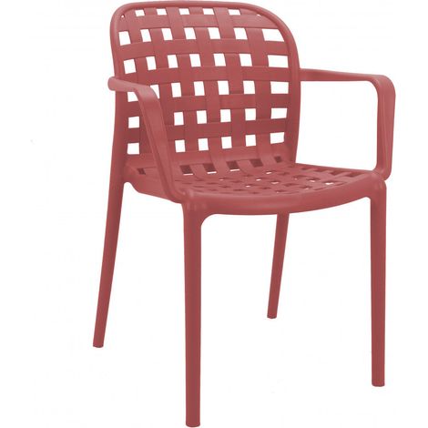 Sedia da Giardino Sharon 58x57,5x82,5 h cm in Polipropilene Rosso (1/3)