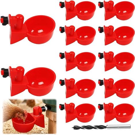 abreuvoirs pour poules avec perceuse distributeur d eau poules canards oies et cailles rouge (1/5)