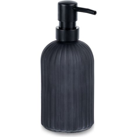 Dispenser di sapone in vetro nero 400 ml (1/5)