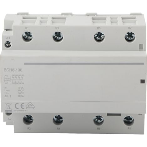 4NC 100A 50/60Hz AC230V Faible Consommation Contacteur Rail DIN 4P Usage Domestique (1/5)