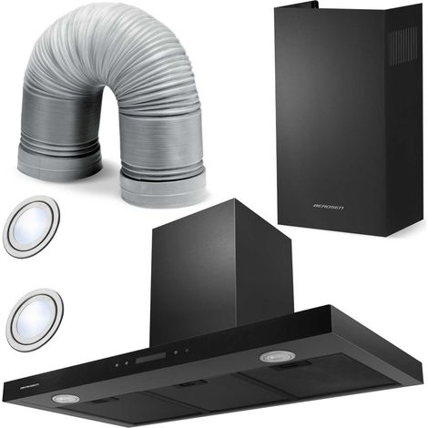 Campana extractora Berdsen BE-90S negra de 90 cm