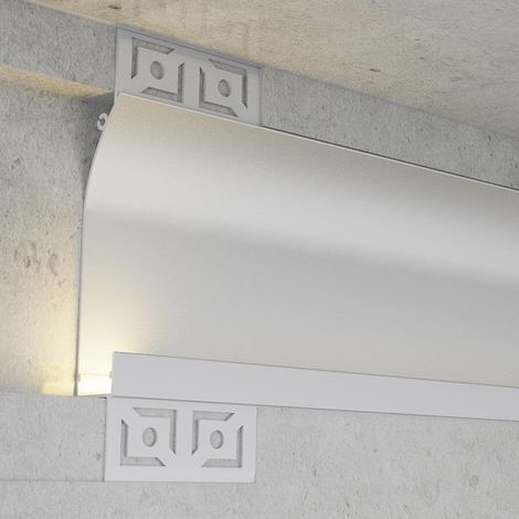 IluminaShop - Perfil de Aluminio para Empotrar con alas Cue 12/24V 2 metros