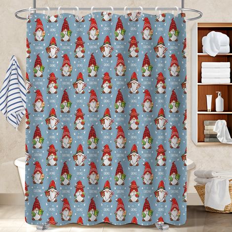 Rideau douche imperméable polyester 180x180 montage sans perçage voile de douche pour salle de bain avec douche à l’italienne (1/5)