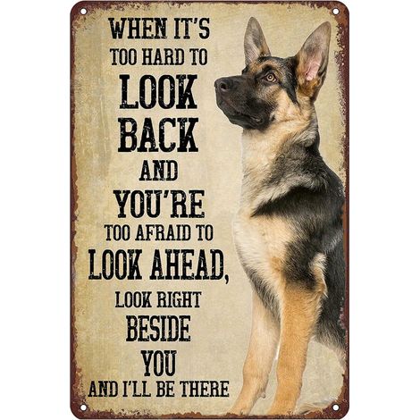 Panneau Métallique Chien Berger Allemand - Décoration Murale pour Intérieur Bureau Café Restaurant Garage - 20 x 30 cm - 1 Pièce (1/5)