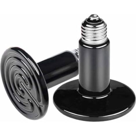 Émetteur de chaleur en céramique 150W (lot de 2) pour reptile, sans lumière, sans danger, ampoule chauffante E27 pour terrarium, idéal pour reptiles, tortues, chiots, poussins, chats, chiens, pogona. (1/5)
