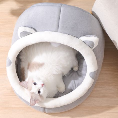 Katzenbetten für drinnen mit Hängespielzeug, rutschfestes Höhlenbett für kleine Hunde, Kätzchenzelt, Haustierhaus mit herausnehmbarem Kissen, superweich, ideal für Katzen und Welpen (1/5)