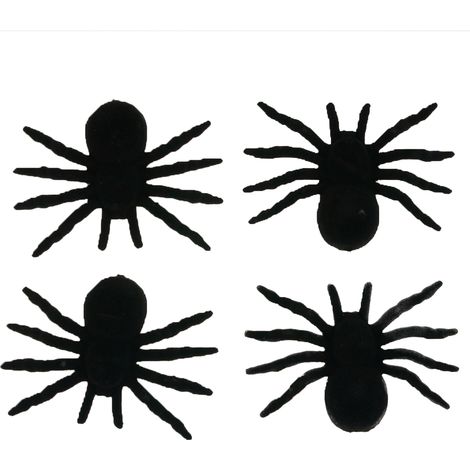 TG44534 Decorazione di Halloween con ragni, 4 pezzi, grandi e spaventosi (1/5)