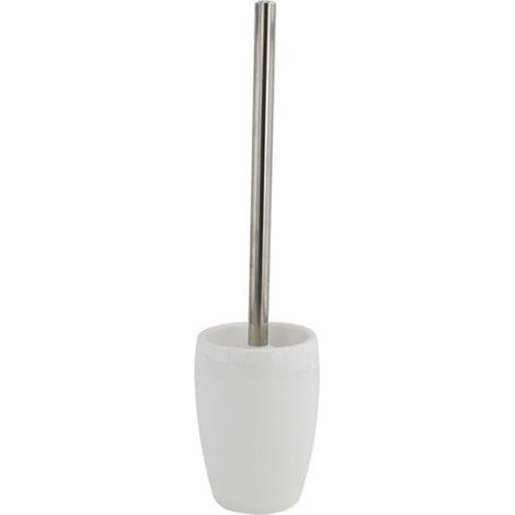 Cleafe - Porta Scopino Bianco Pelle Con Scopettino Wc Accessorio Arredo Bagno Elegante 87789 - (1/2)