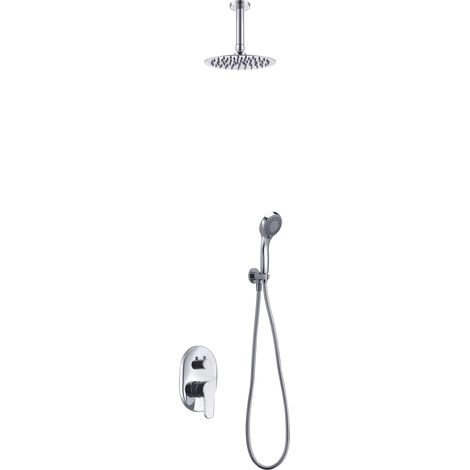 Conjunto de pared para ducha de diseño moderno con un acabado cromado mónaco Oslo de Imex (1/5)