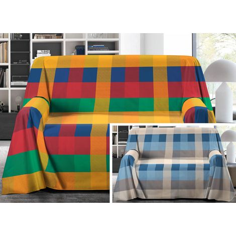 Telo Arredo Granfoulard Copritutto Salvadivano 100% Cotone Disegno Scotland, misuraSingolocoloreBeige
