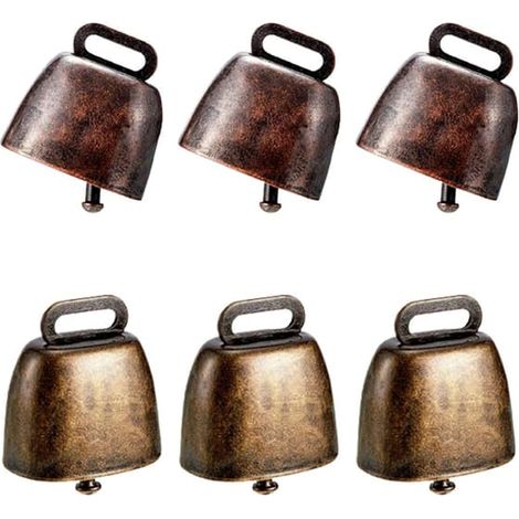 Cloche rétro en fer forgé personnalisée, mini cloche en cuivre pour l'extérieur, lot de 6 multicolores (1/4)