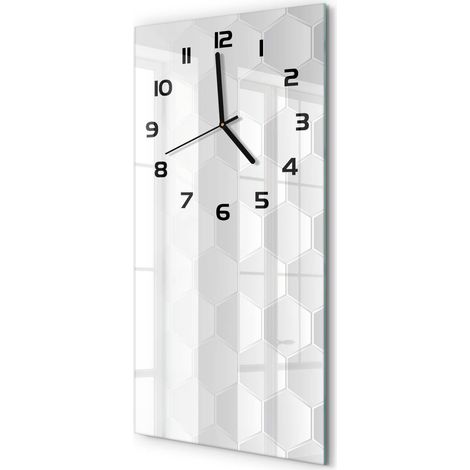 Horloge Murale Verticale Cadeau Original pour Maison Silencieuse Arrière-plan hexagonal 30x60 cm (1/5)