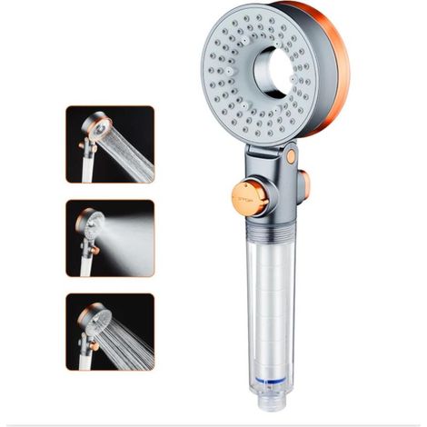Pommeau de Douche Economie D'eau, Anti Calcaire Douchette avec Filtre, Haute Pression Pomme avec 3 Modes de Jet, SPA Pomme de Douche (1/5)